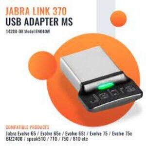 Jabra Link 370 MS USB Adapter Dongle END040W Microsoft Certified 14208-08